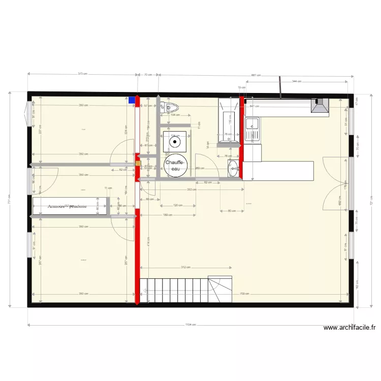 escalier RDC. Plan de 