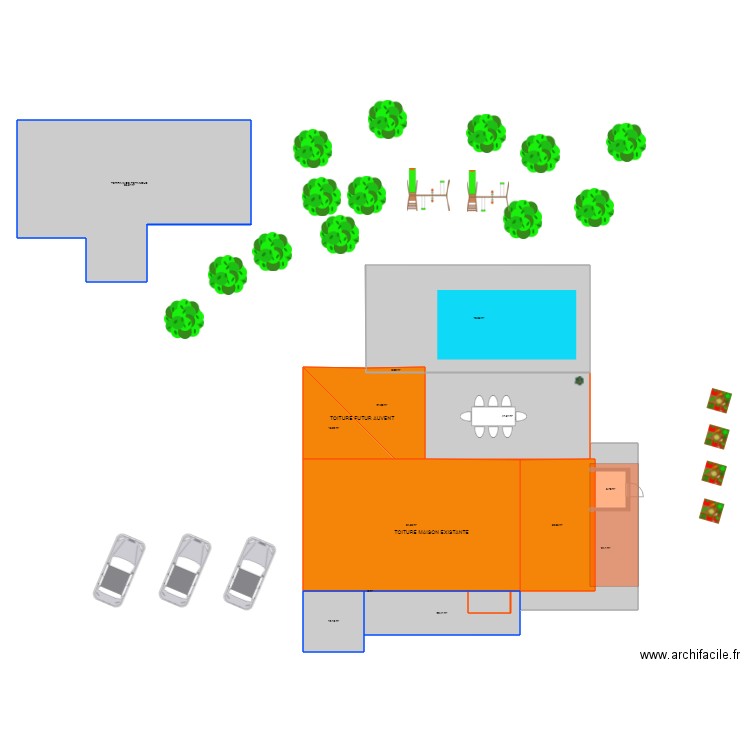 exten. Plan de 13 pièces et 448 m2