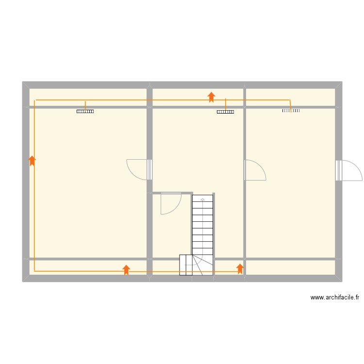 DAVID/GAUCHER - ETAGE chauffage. Plan de 12 pièces et 84 m2