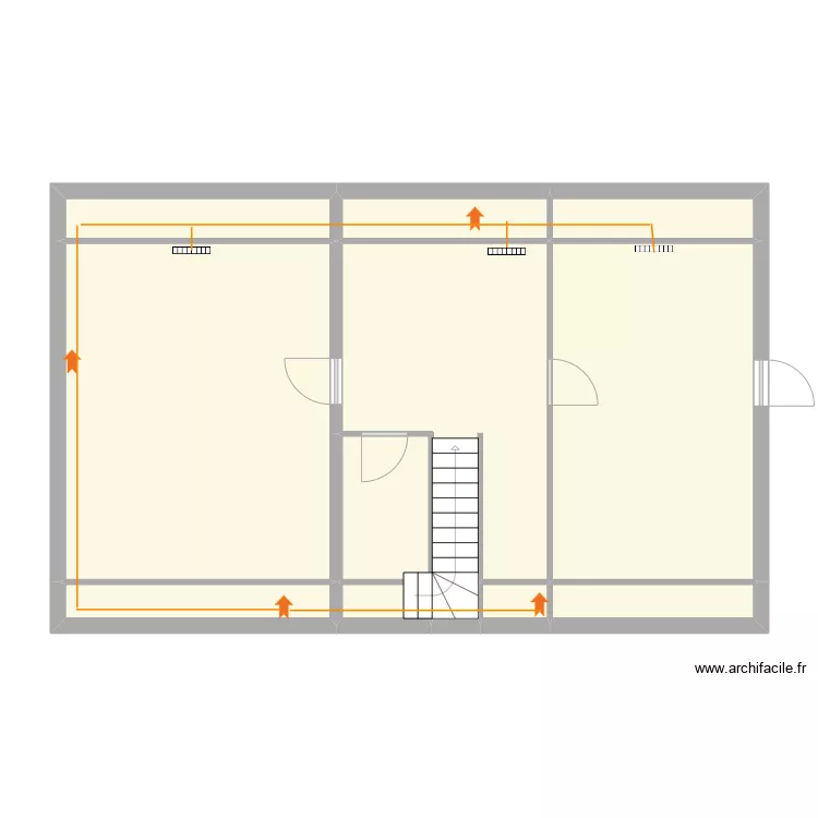 DAVID/GAUCHER - ETAGE chauffage. Plan de 