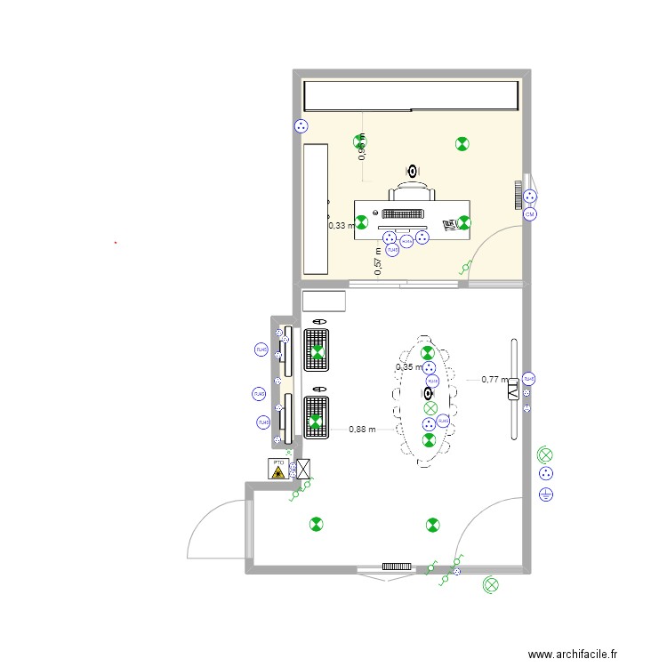 Bureau. Plan de 0 pièce et 0 m2