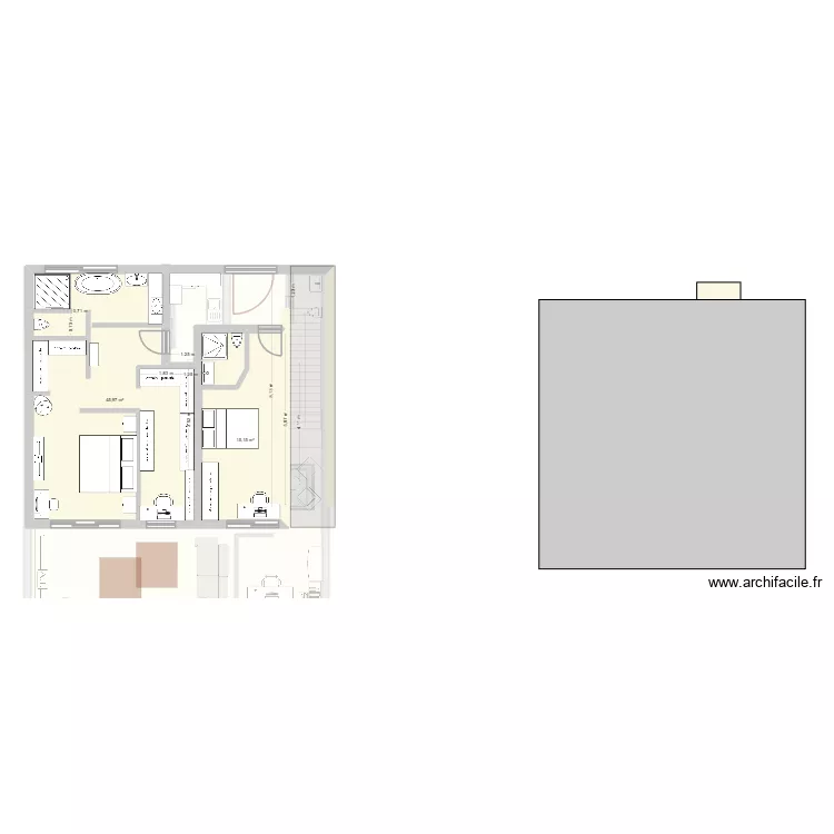plan origine 2. Plan de 4  et 223 m²