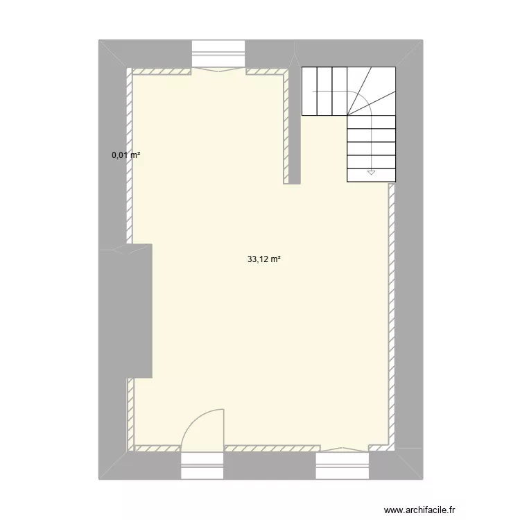 Peyrelevade RDC Renovation. Plan de 2  et 33 m²