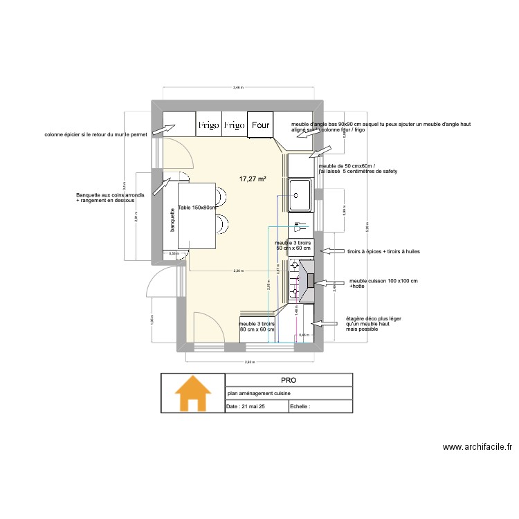 maison Maroc 3. Plan de 1 pièce et 17 m2