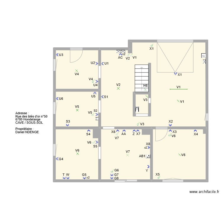 plan sous sol Daniel EPE. Plan de 7 pièces et 85 m2
