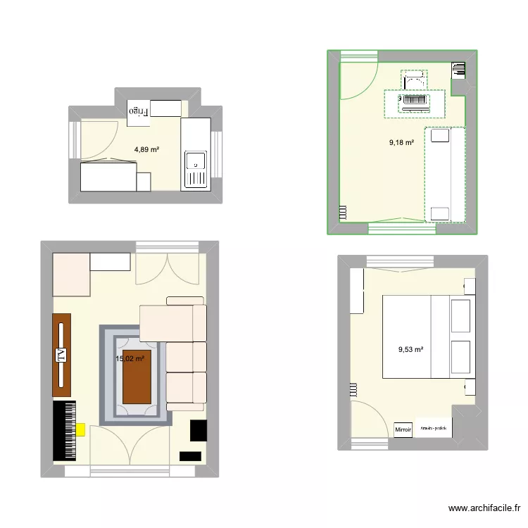 id&eacute;e salon 1. Plan de 