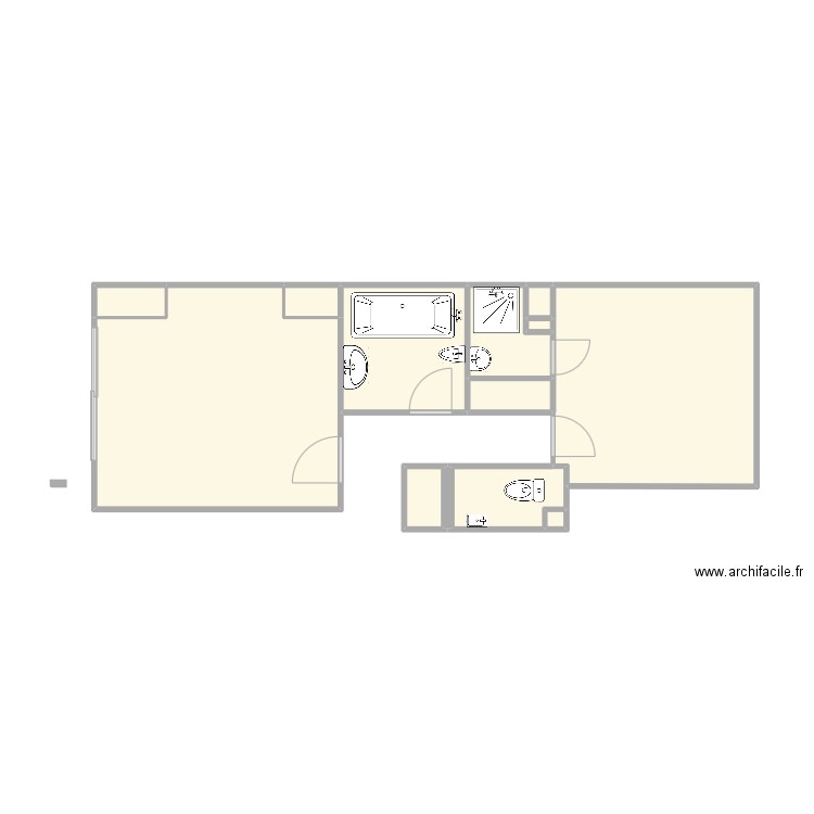 initial. Plan de 12 pièces et 37 m2