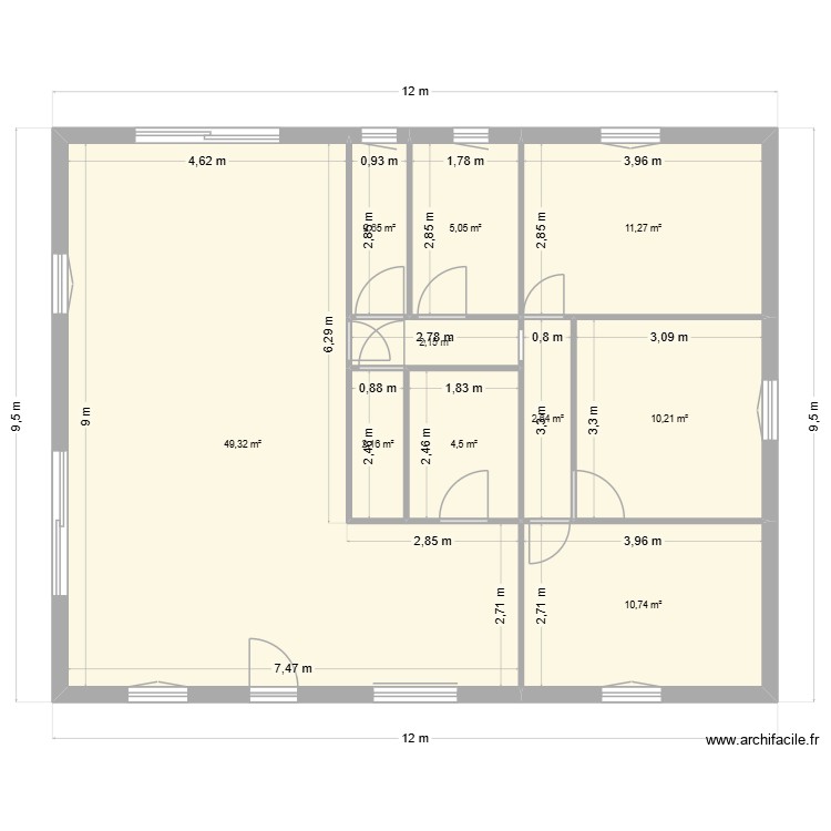 1tt. Plan de 0 pièce et 0 m2