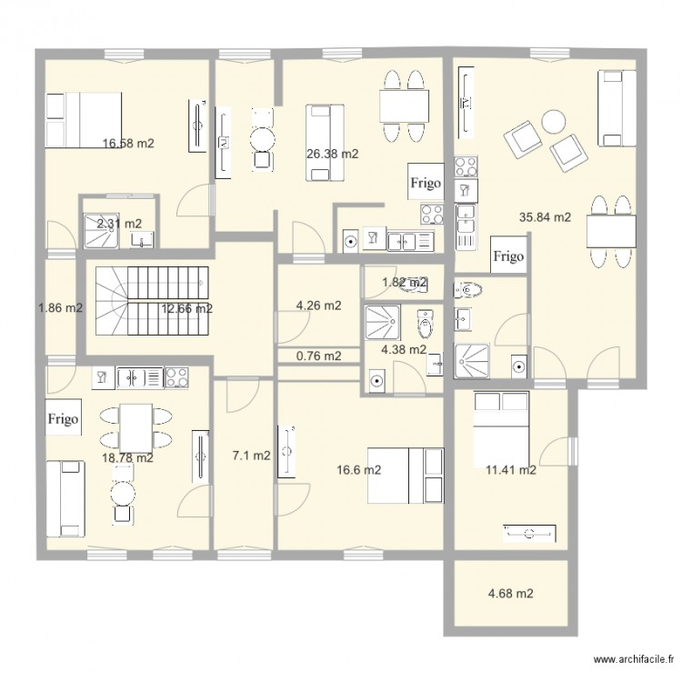 Immeuble 1er étage  Projet 1. Plan de 0 pièce et 0 m2