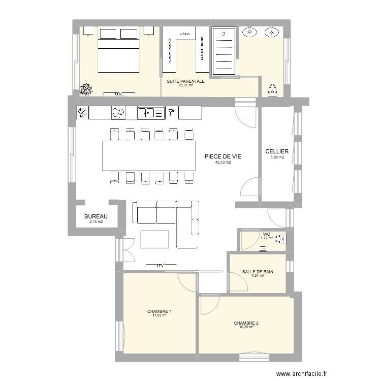 PLAN SUITE PARENTALE V2. Plan de 0 pièce et 0 m2
