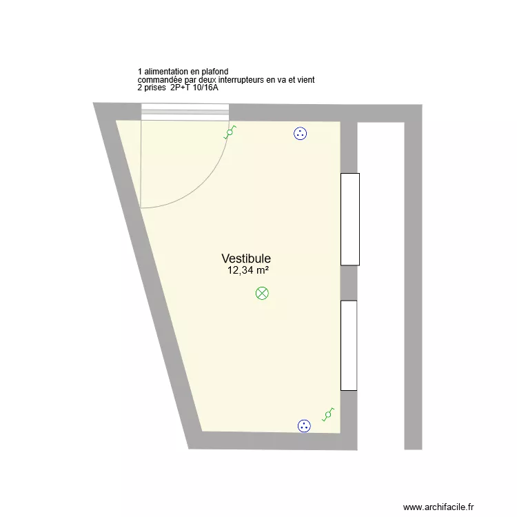 Vestibule Lu&ccedil;on. Plan de 