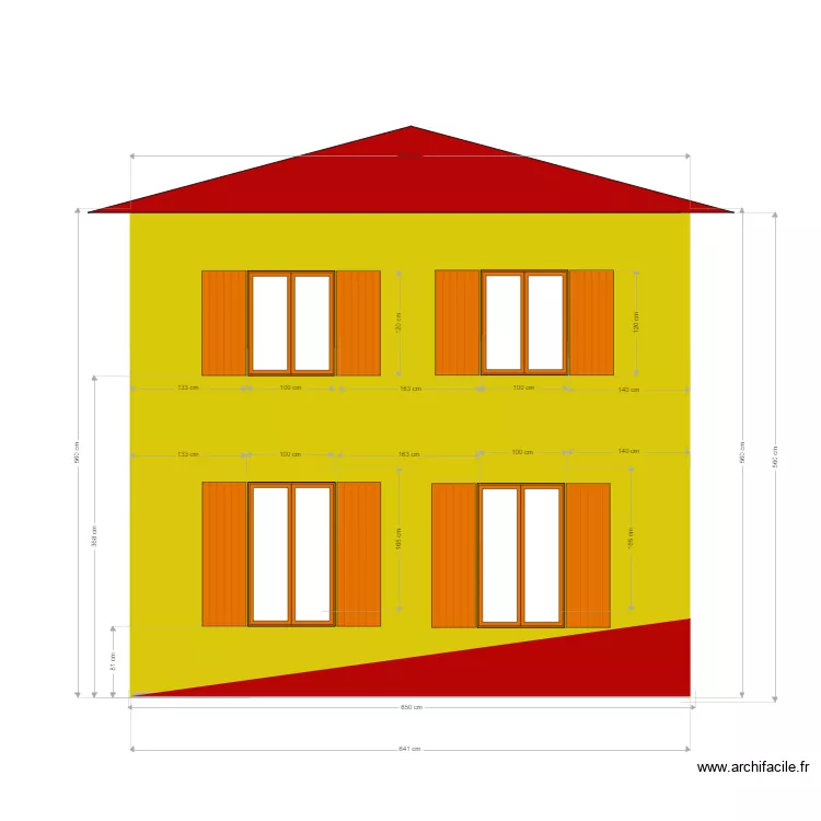 fa&ccedil;ade Quinci&eacute; 2 bis. Plan de 