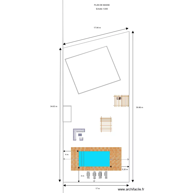 Terrain V5 am&eacute;nagement ext&eacute;rieur . Plan de 