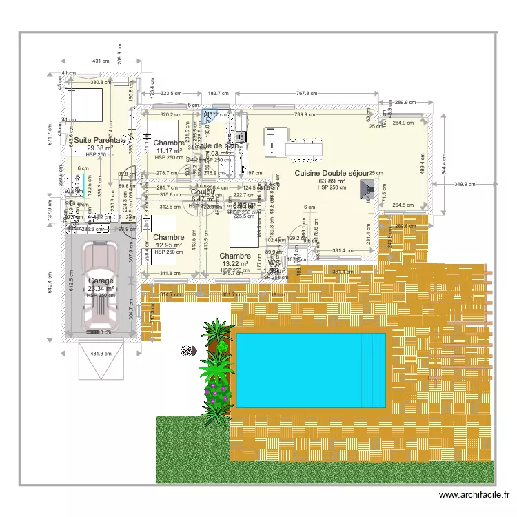 PLAN MAISON terrasse. Plan de 