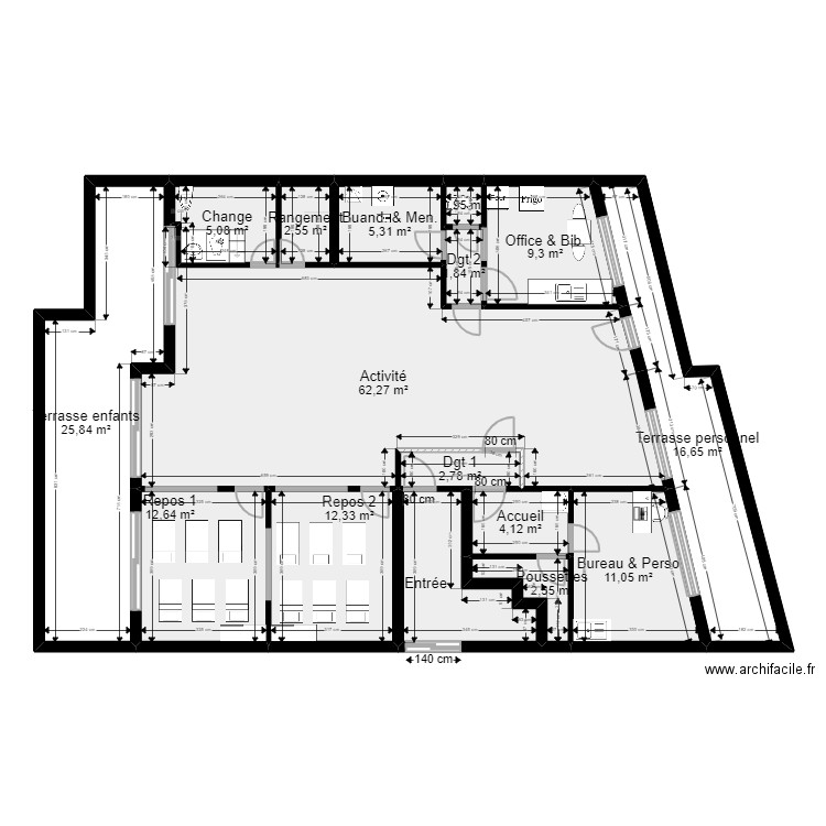 Plan PROJET COCHE VANVES V ArL 100622. Plan de 16 pièces et 184 m2