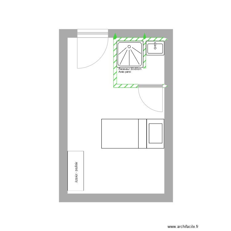 Chambre 104. Plan de 4 pièces et 13 m2