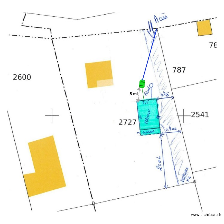 borie. Plan de 0 pièce et 0 m2