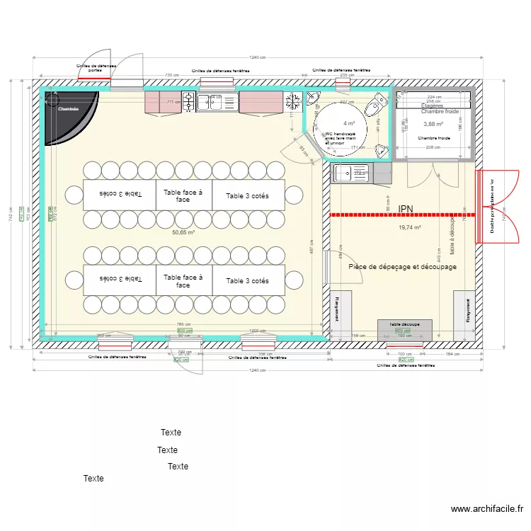 Local chasse recalculé. Plan de Local chasse recalculé. Plan de