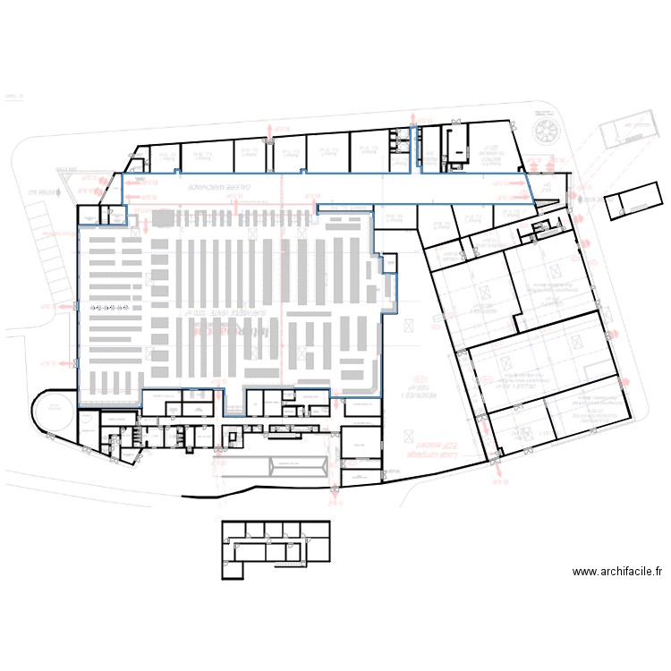 Inter VV. Plan de 101 pièces et 1340 m2