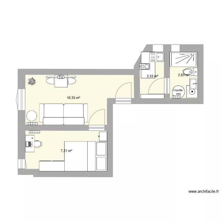 Paris 8e Archi. Plan de 4  et 23 m²