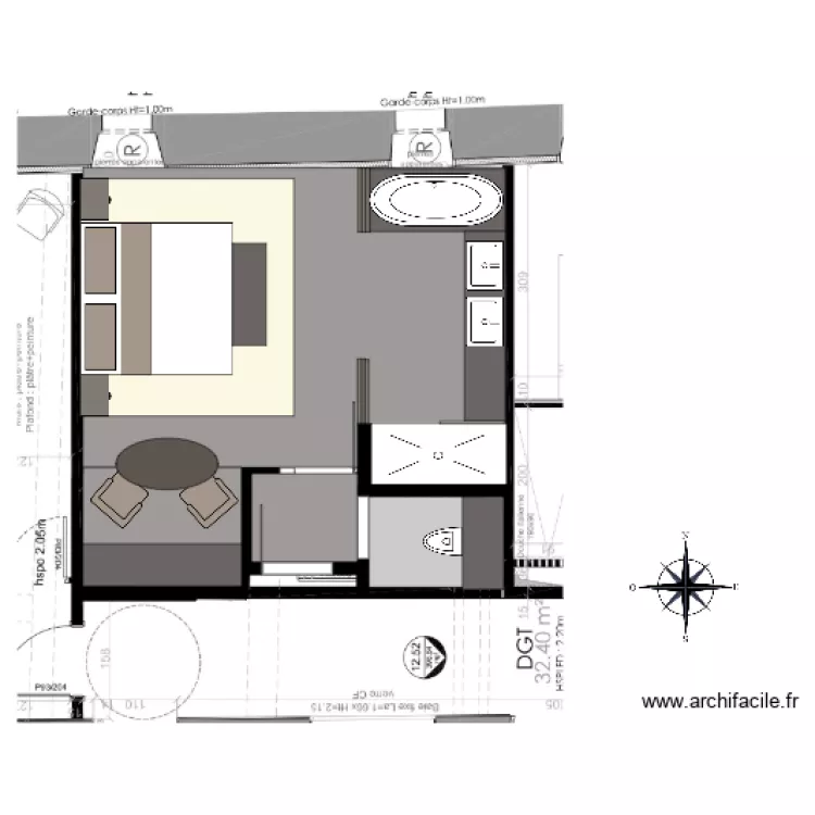 CHAMBRE 3 G. Plan de CHAMBRE 3 G. Plan de