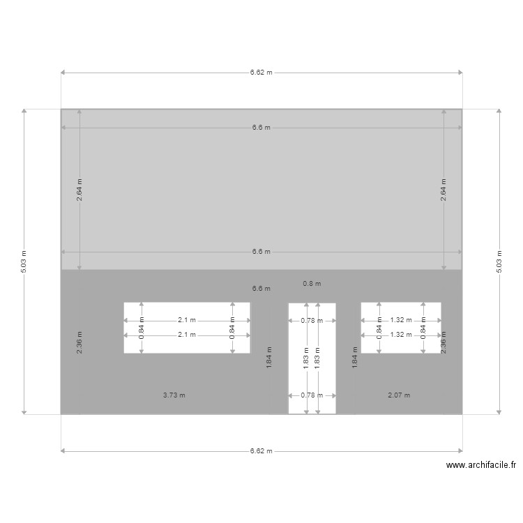 Façade ouest. Plan de 0 pièce et 0 m2