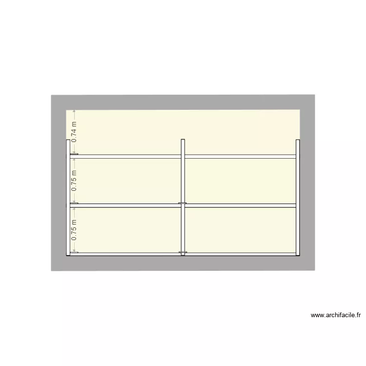 Garage &eacute;tag&egrave;re 1 vue de face. Plan de 