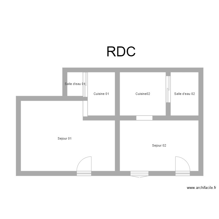 350601291. Plan de 6 pièces et 45 m2