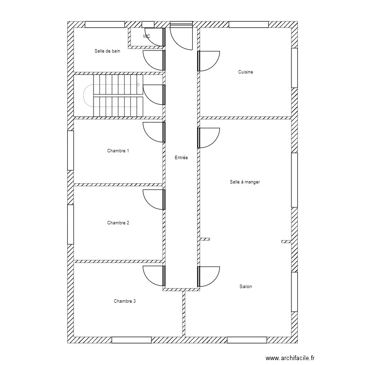 Salvador. Plan de 9 pièces et 105 m2