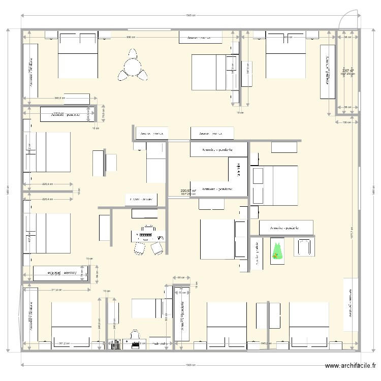 Espace chambre. Plan de 0 pièce et 0 m2