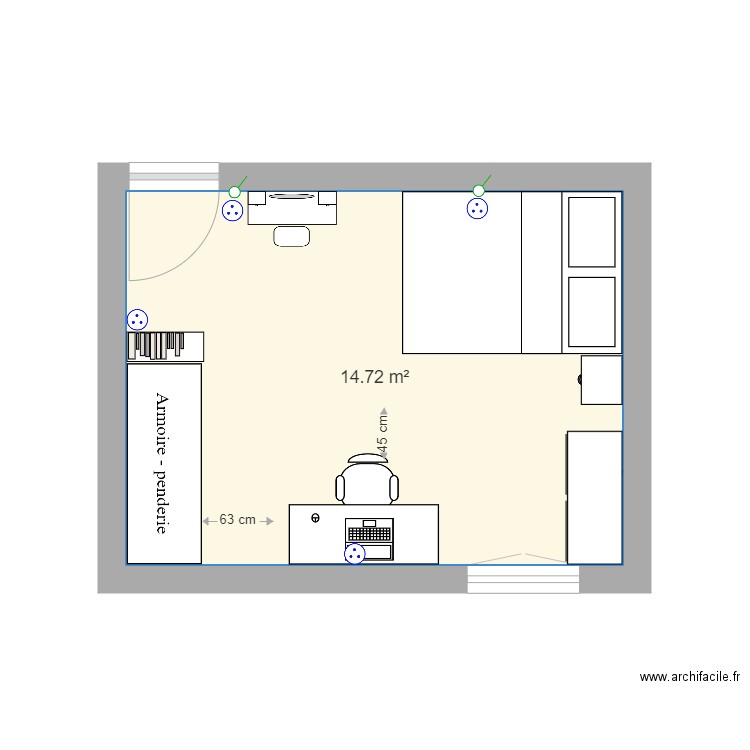 chambre violette proposition 3. Plan de 0 pièce et 0 m2