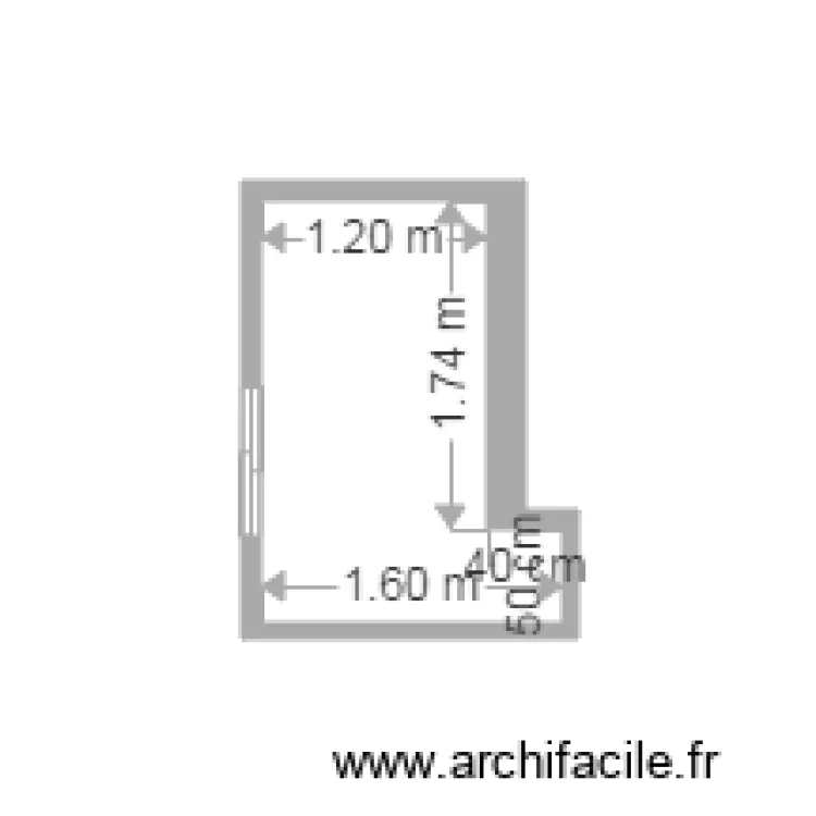 WC  douche chambre. Plan de 