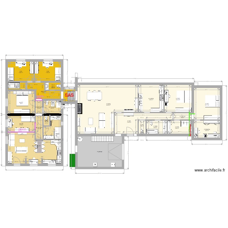 2 maisons épine dorsale 2 poutres portantes . Plan de 0 pièce et 0 m2