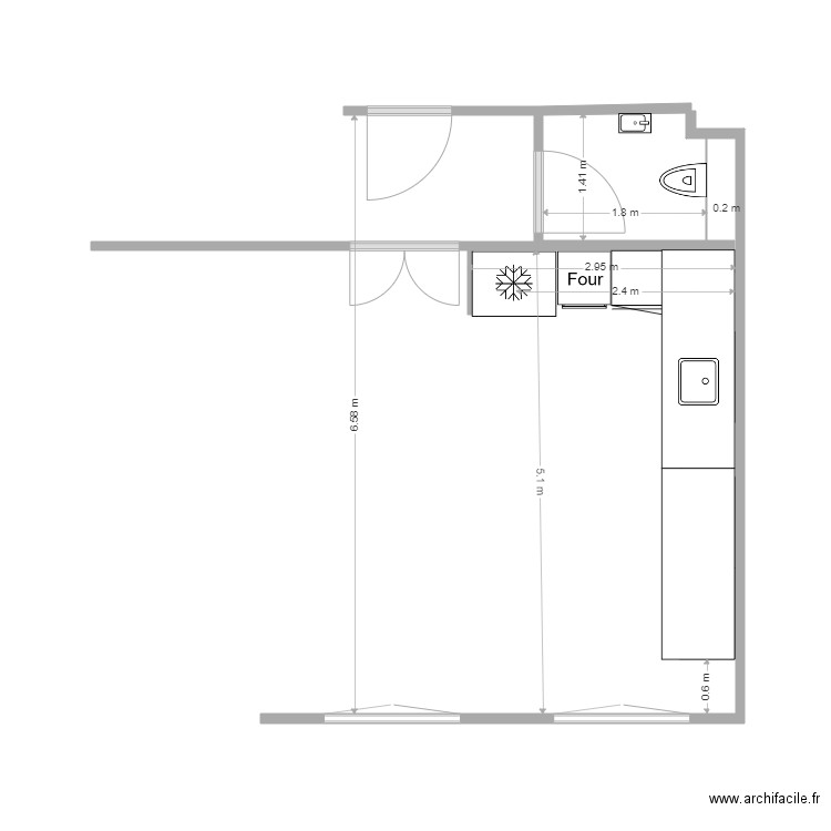 Cuisine toilette visiteur 5. Plan de 0 pièce et 0 m2