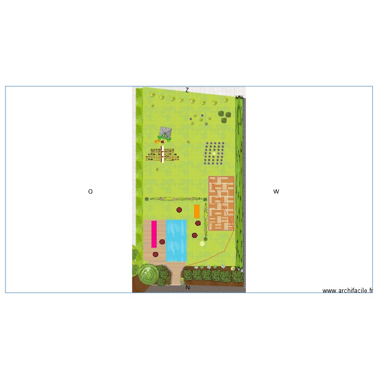 JARDIN. Plan de 0 pièce et 0 m2