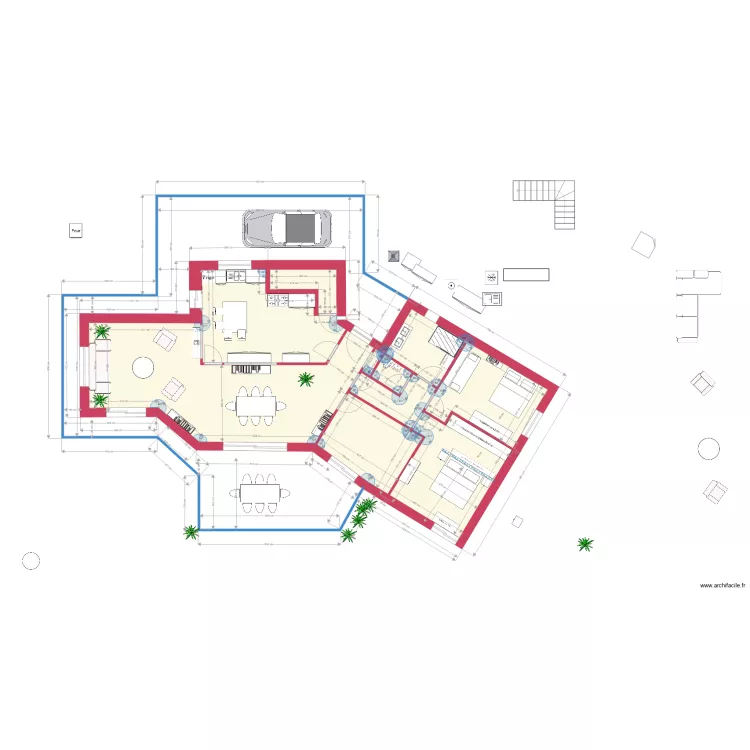 Villa r&eacute;alisation projet  cuisine   18  au 7 juin. Plan de 