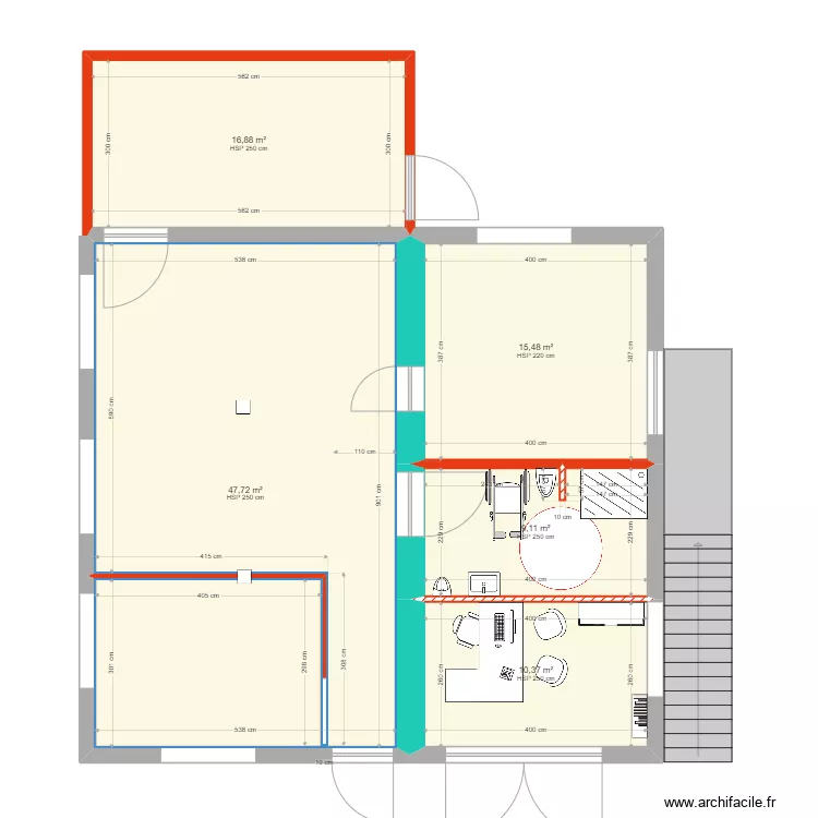 2eme projet sanitaire camping et s&egrave;ve de bouleau Caro. Plan de 