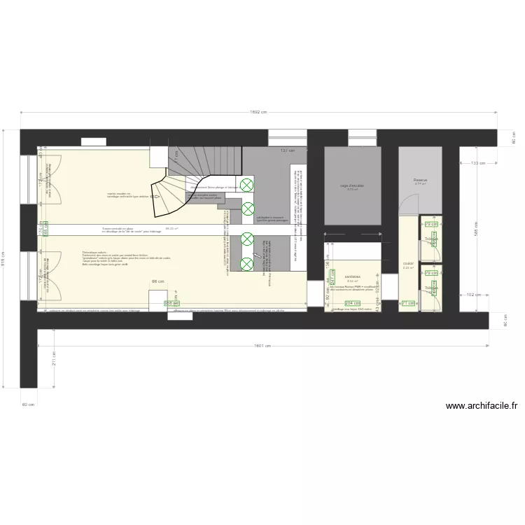 Plan pr&eacute; projet bar les beaux arts. Plan de 