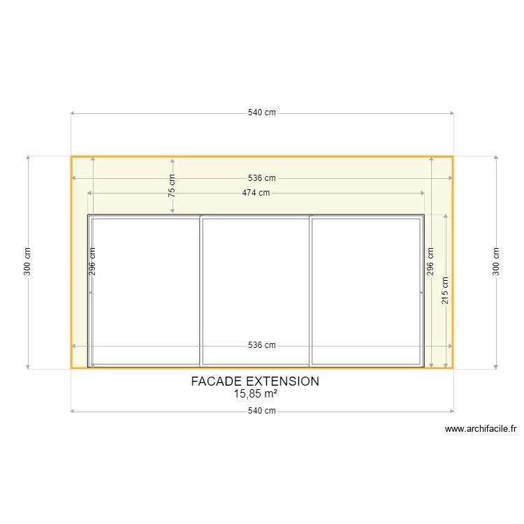 MOUVAUX FACADE EXTENSION. Plan de 