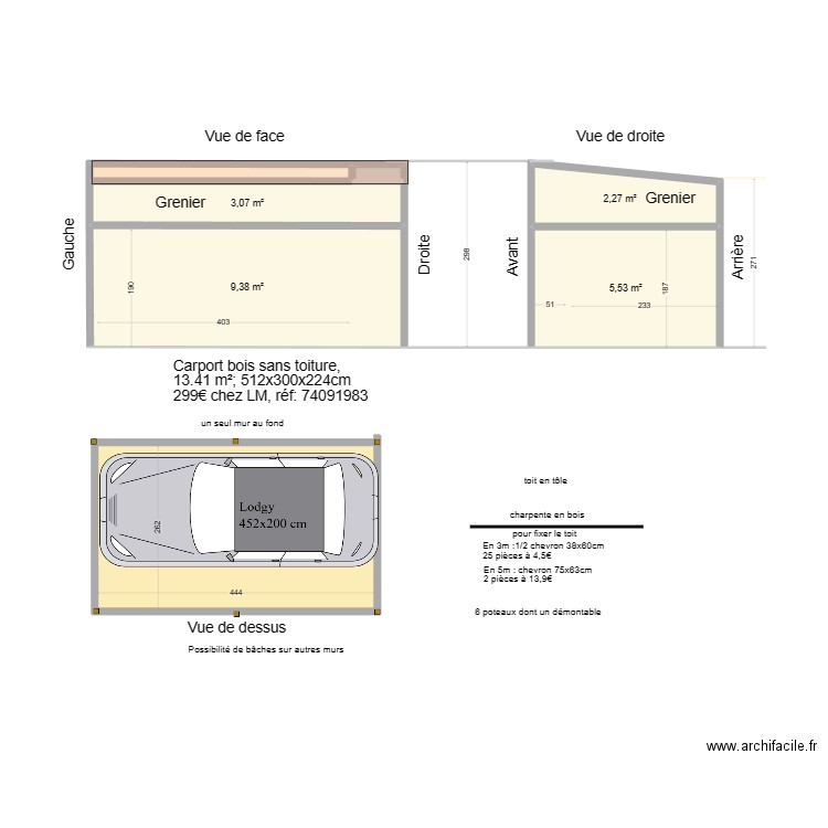 Abris voiture 01. Plan de 0 pièce et 0 m2