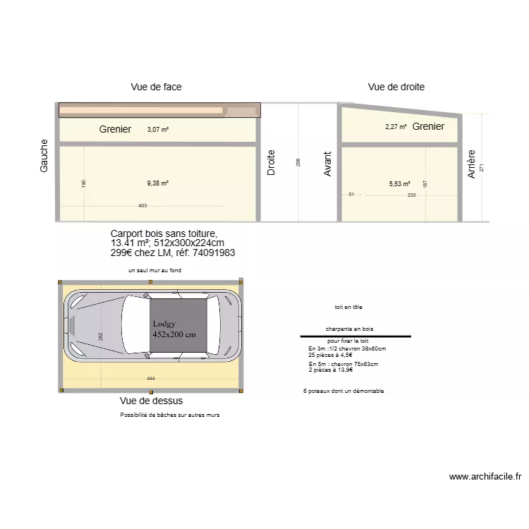 Abris voiture 01. Plan de 