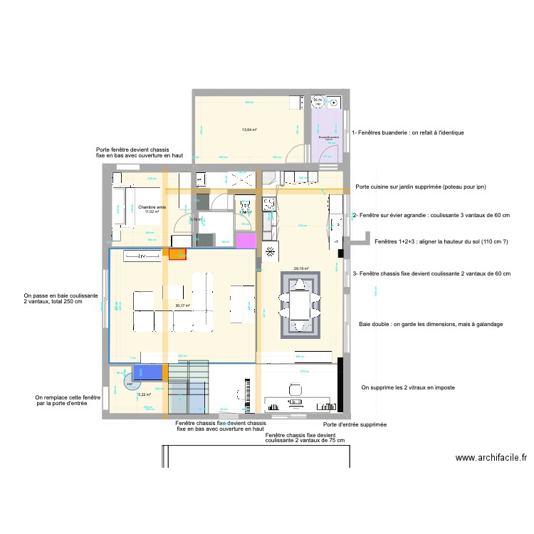 20230307 SDB Bruce2-Dressing parents-Porte WC OK. Plan de 13 pièces et 157 m2