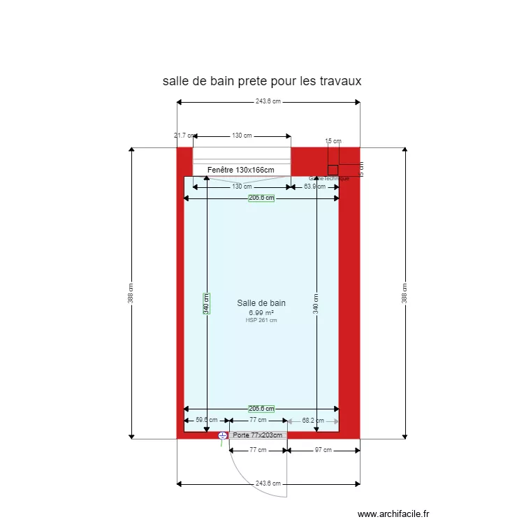 202009230030 salle de bain prete pour les travaux. Plan de 