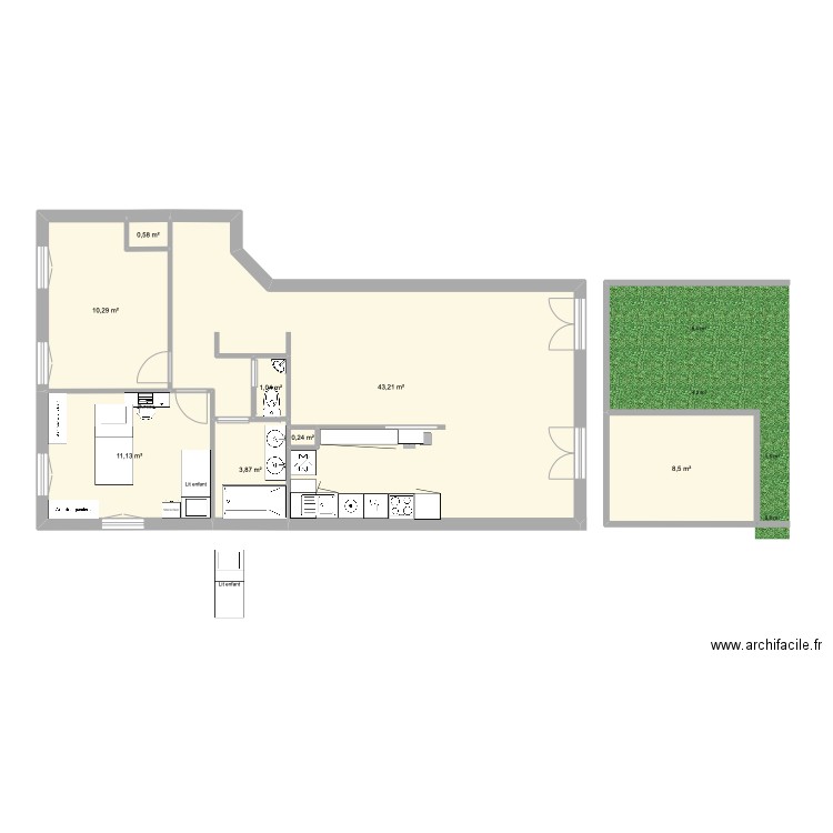 Propal Final. Plan de 8 pièces et 79 m2
