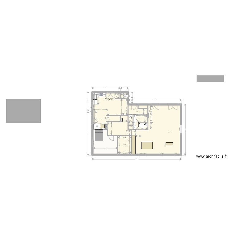                    Yvrac RDC PROJET SDB CUISINE RDC7. Plan de 10 pièces et 122 m2