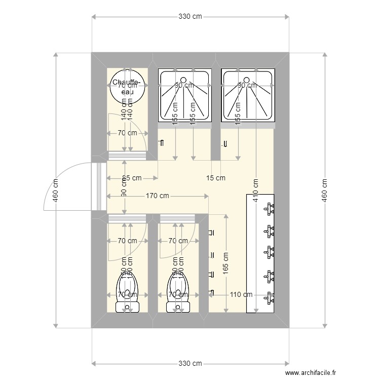sanitaire tyrol. Plan de 0 pièce et 0 m2