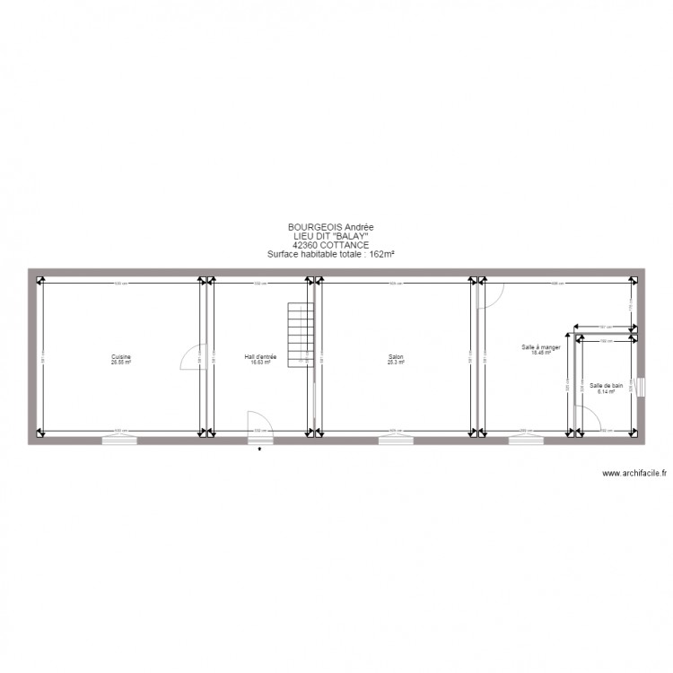 BOURGEOIS Andrée. Plan de 0 pièce et 0 m2