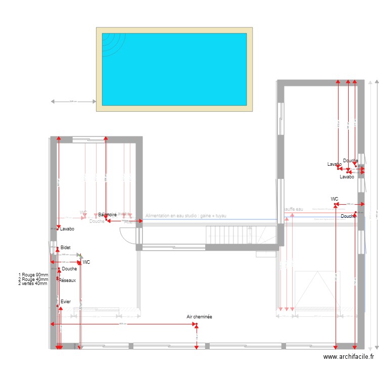 Evacuations. Plan de 0 pièce et 0 m2