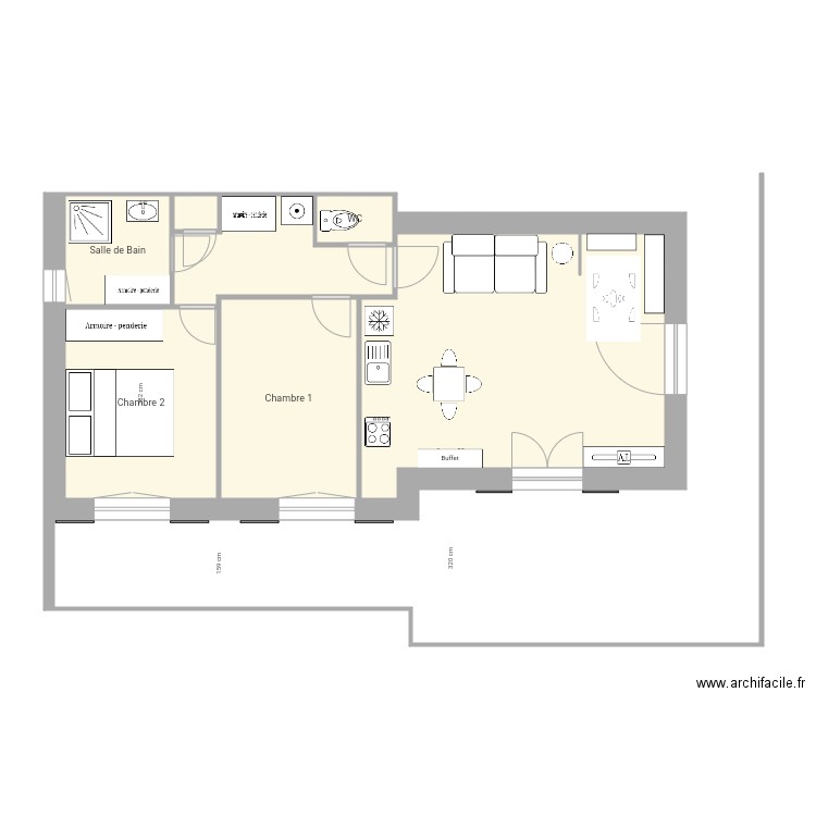 Maison Patricia meubles v2. Plan de 0 pièce et 0 m2
