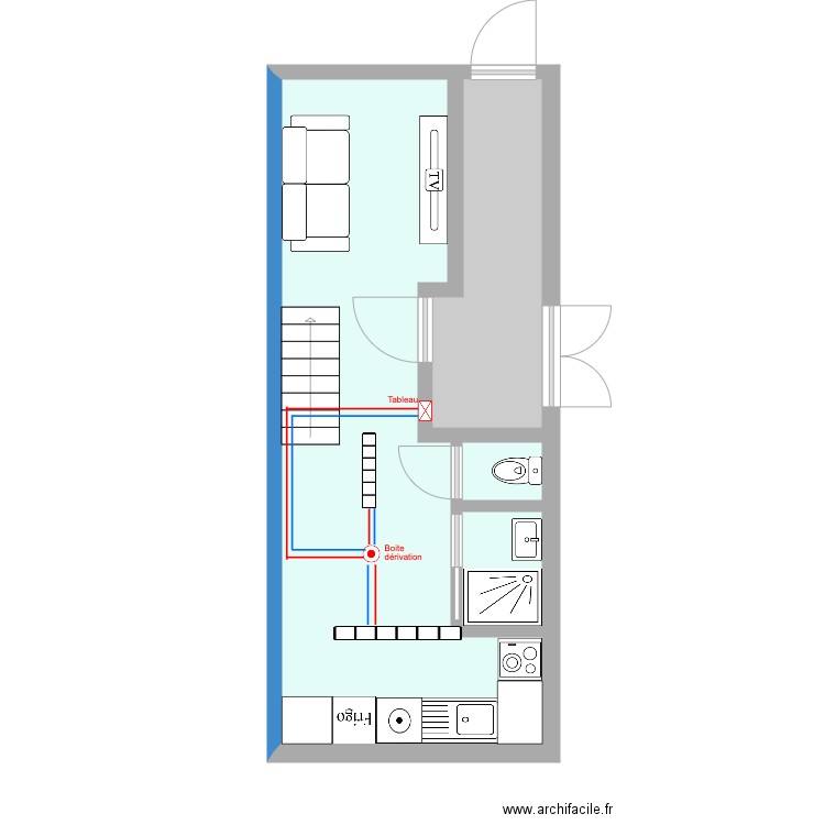 Monseigneur 40M2. Plan de 4 pièces et 31 m2